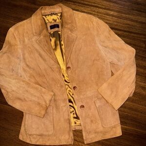 SARDAR Leather Master Tan Blazer with Gold Lining sz12